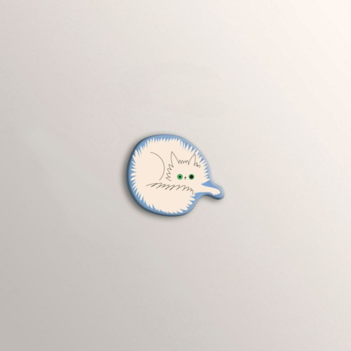 Стикер объемный "Тревожный котик Вата"