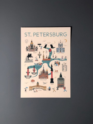 Открытка "Туристическая карта Петербурга"