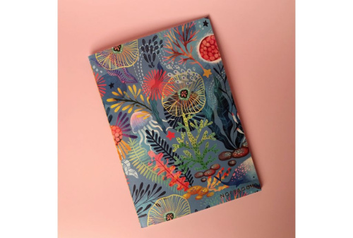 Тетрадь в точку Sea А5 24 л 90 г, золотое тиснение, бумага слоновая кость, сшивка