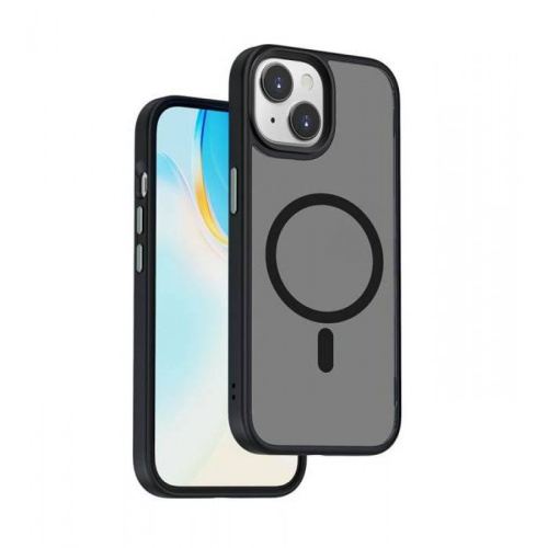 Чехол-накладка Wiwu (FGG-011) для Apple iPhone 15 пластиковый прозрачно-черный (черная рамка)