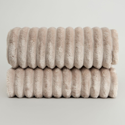 Плед Soft strip, светло-бежевый