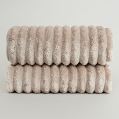 Плед Soft strip, светло-бежевый