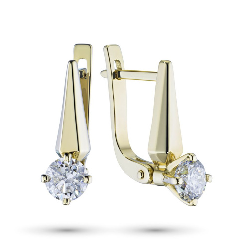 Серьги из желтого золота с бриллиантами э0301сг07194010