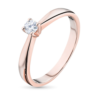 Помолвочное кольцо из красного золота с бриллиантом э0201кц09152800