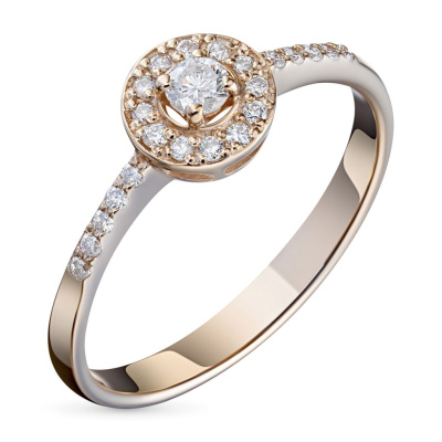 Кольцо из красного золота с бриллиантами э0201кц04153200