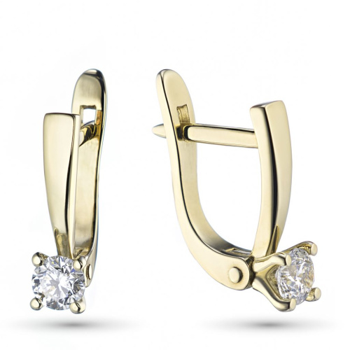 Серьги из желтого золота с бриллиантами э0301сг01160300