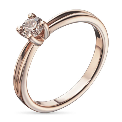 Кольцо из красного золота с бриллиантом э0201кц04210751