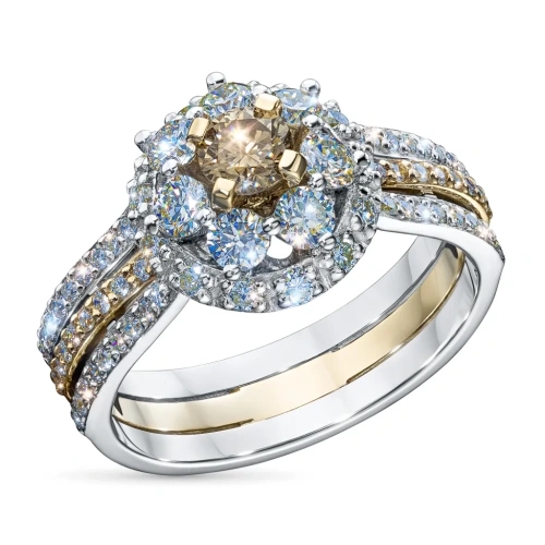 Кольцо из белого золота с бриллиантами э4801кц05250351