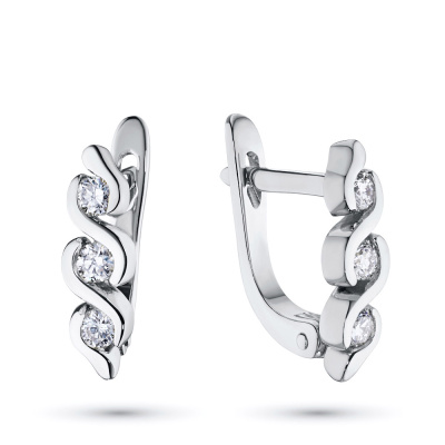 Серьги из белого золота с бриллиантами э0901сг08177700