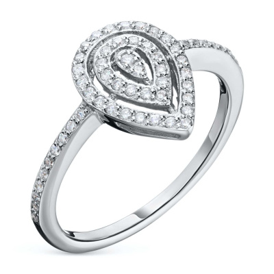 Классическое кольцо из белого золота с бриллиантами э0901кц08210008