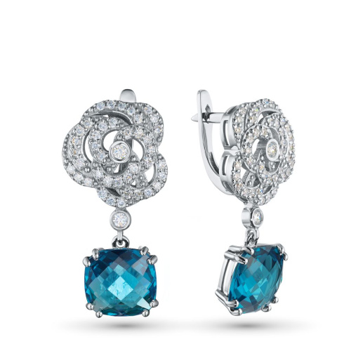 Серьги из белого золота с и топазами э4709сг03250356_white
