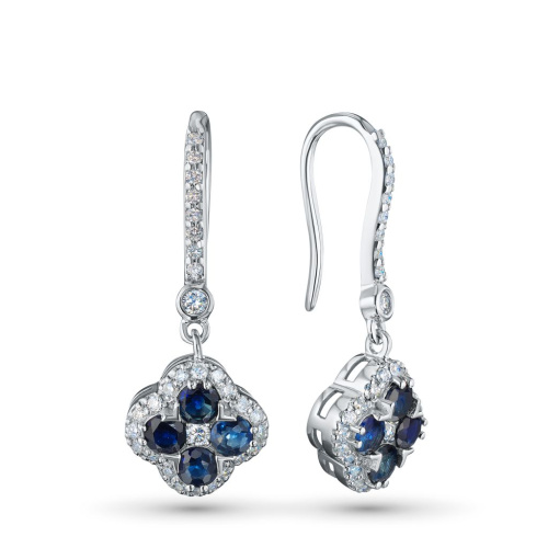 Серьги из белого золота с и сапфирами э4702сг03250352_white