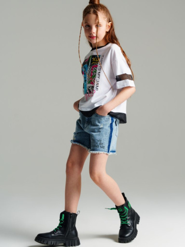 Шорты текстильные джинсовые для девочек