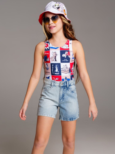 Шорты текстильные джинсовые для девочек