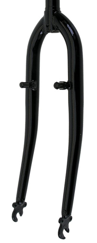 Жесткая стальная вилка ACME 26&quot; 1&quot; шток резьбовая (черный 240 мм эксцентрик 9 мм шток 1&quot; резьбовой (25.4 мм), сталь для ободных тормозов)