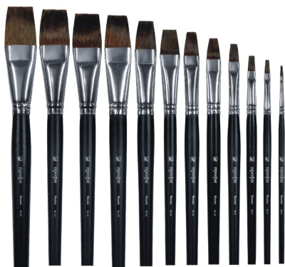 Кисть белка плоская Альбатрос "Профи" длинная ручка