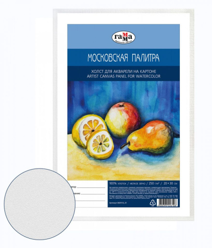 Холст акварельный на картоне Гамма "Московская палитра"
