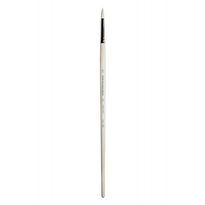 Кисть синтетика белая №8 круглая под щетину Живописные кисти "1B12W" длинная ручка