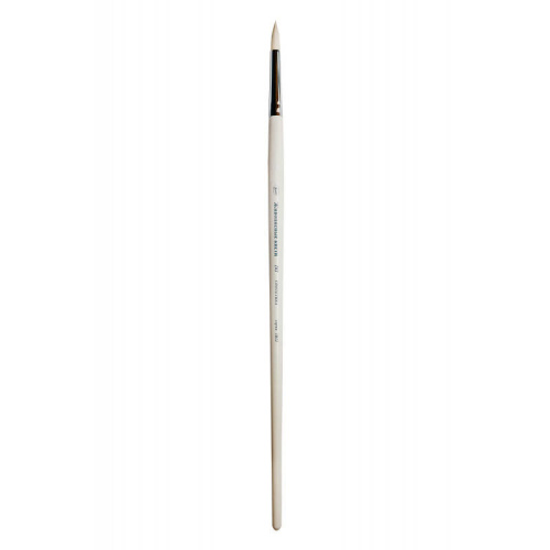 Кисть синтетика белая №14 круглая под щетину Живописные кисти "1B12W" длинная ручка