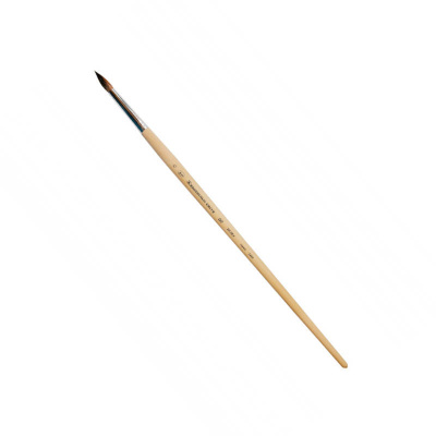 Кисть белка №7 круглая Живописные кисти "1459" короткая ручка с черным наконечником