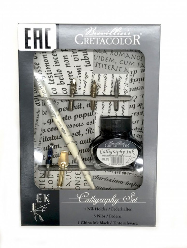 Набор для каллиграфии CRETACOLOR 7 предметов (перья, держатель, тушь)