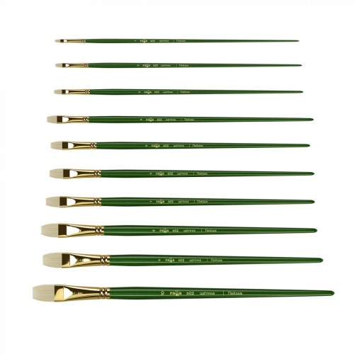 Кисть щетина плоская Гамма "Пейзаж" длинная ручка