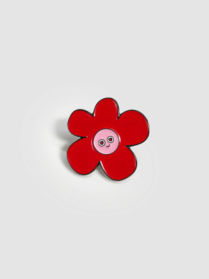 Значок эмалированный "Цветочек Влюбленный"