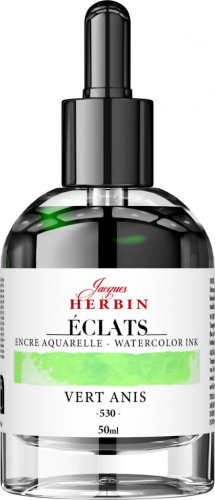 Чернила акварельные Jacques Herbin ?clats, 50 мл, Vert Anis Зеленый анис