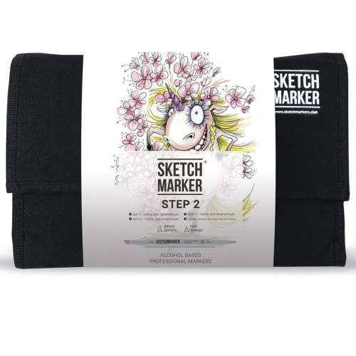 Набор маркеров для начинающих Sketchmarker 24 Step 2- Шаг 2 (24 маркеров+сумка)