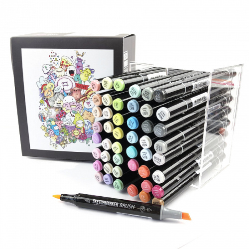 Набор маркеров Sketchmarker Brush 48 Baby style - Нежные тона (48 маркеров в пластиковом кейсе)