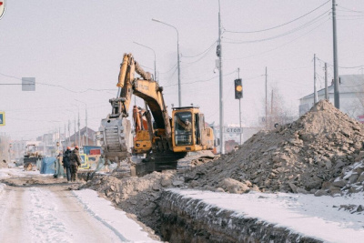 На строительстве канализационного коллектора в Якутске ускорили темпы работ / ЯСИА Якутск Якутск Республика Саха (Якутия)