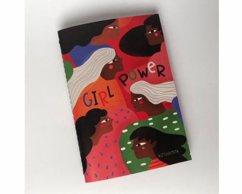Тетрадь в точку Girl power А5 24 л 90 г, скругленные края, бумага слоновая кость, сшивка