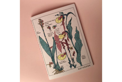 Тетрадь нелинованная Orchid А5 24 л 90 г, золотое тиснение, бумага слоновая кость, сшивка