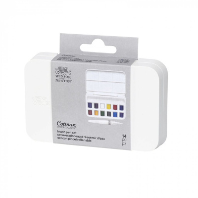 Набор акварели Winsor&Newton "Cotman" 12 цветов + кисть