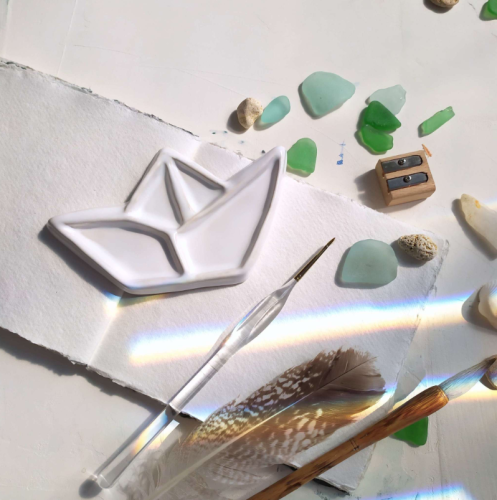 Палитра художественная керамическая "КОРАБЛИК"