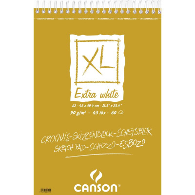 Альбом для графики на спирали Canson "XL Extra White" 42х59,4 см 60 л 90 г
