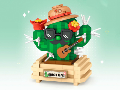 8833_MK Конструктор Кактус-гитарист