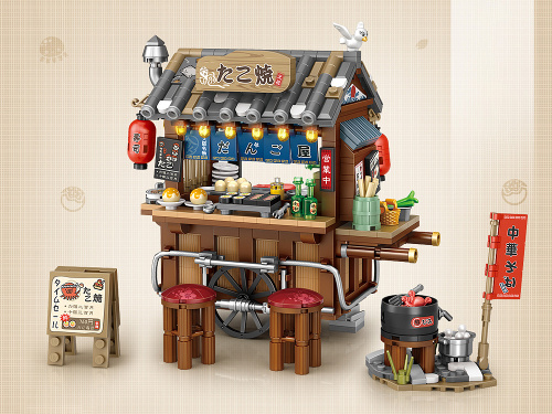 1252_MK Конструктор Ресторан с жареными шариками осьминога