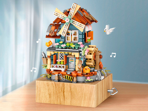 1239_MK Конструктор Музыкальная шкатулка Ветряная мельница