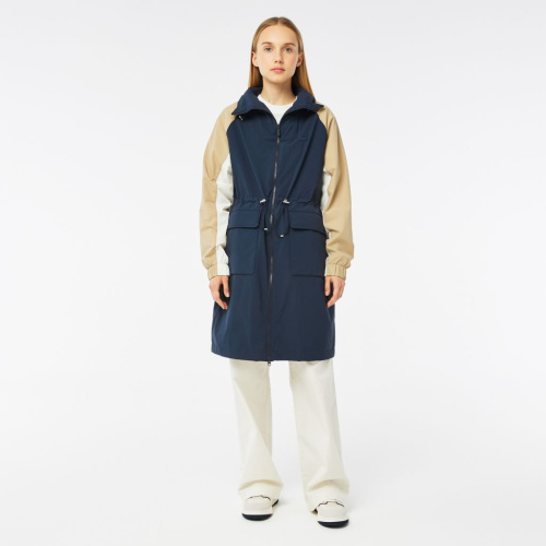 Женская двухцветная парка Lacoste с поясом