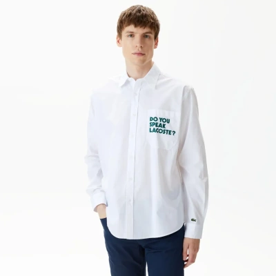 Мужская рубашка Lacoste Loose Fit с принтом