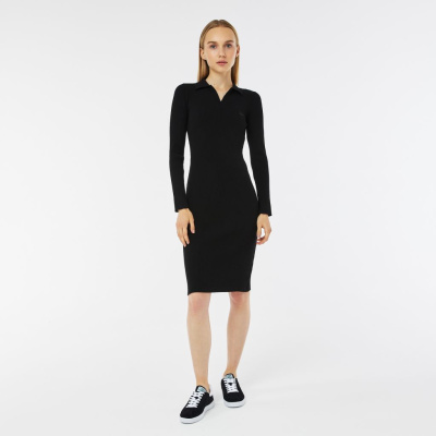 Женское платье Lacoste Slim Fit с длинным рукавом