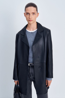 Тренч из натуральной кожи