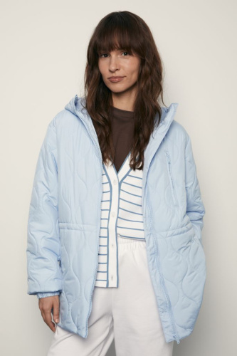 Утепленная куртка с поясом на кулиске