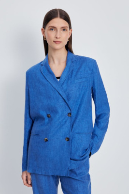 Двубортный жакет изо льна