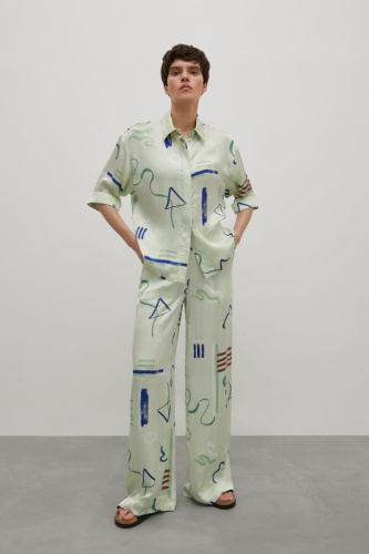 Брюки с абстрактным принтом