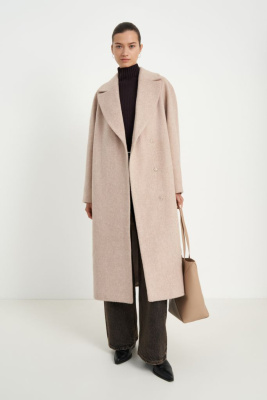 Двубортное пальто свободного силуэта