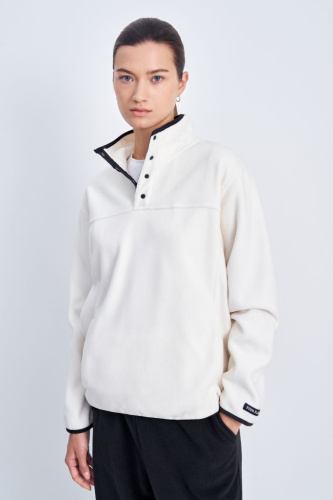 Толстовка с контрастной отделкой и воротником-стойкой