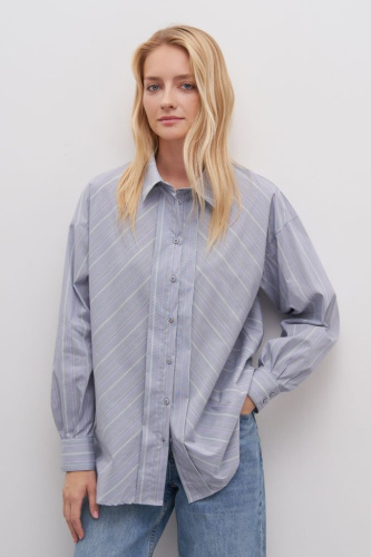 Рубашка из хлопка с отложным воротником