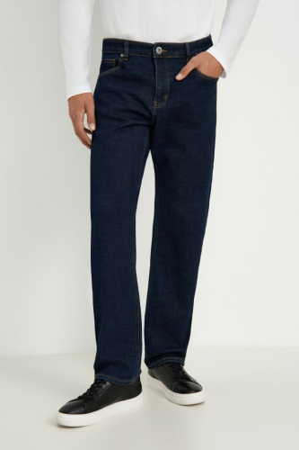 Утепленные джинсы straight fit мужские